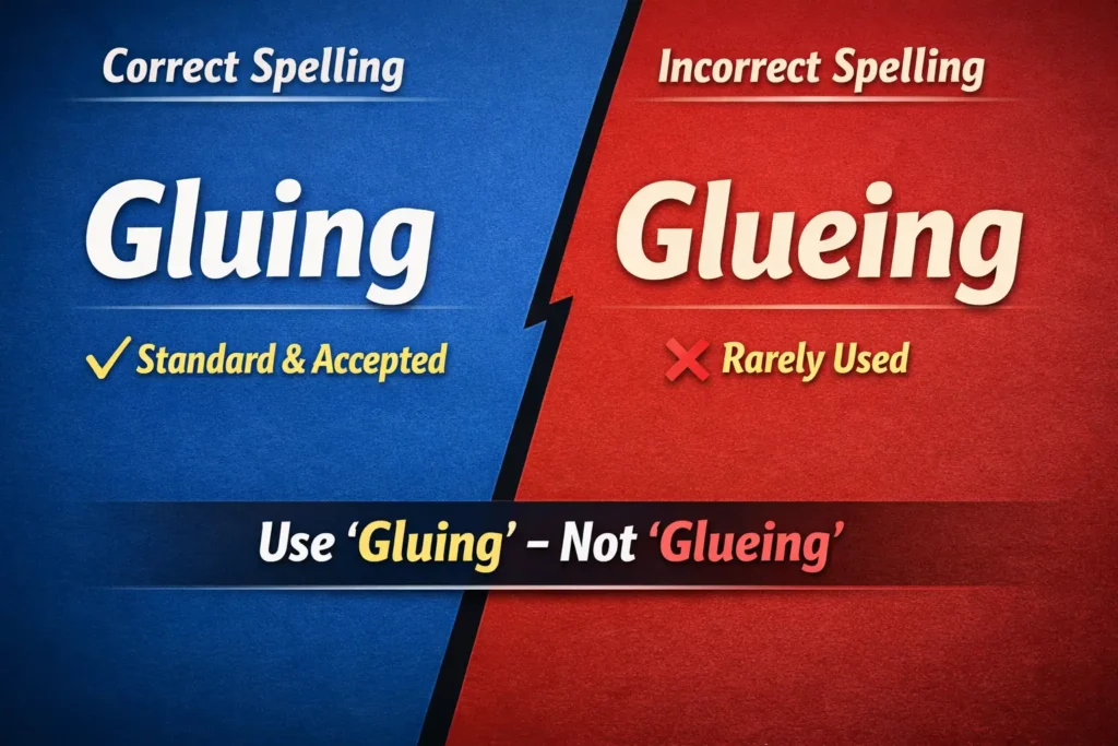 Difference Between Gluing and Glueing
