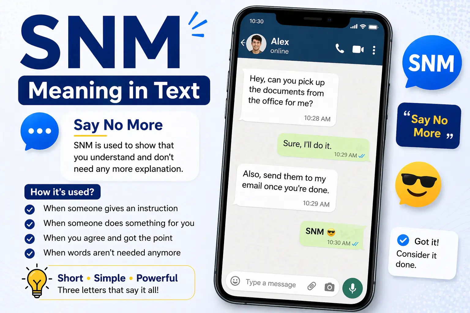 snm meaning in text